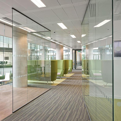 Modern Modular Soundproof Frameless clear Tempered Office Glass Partition Wall