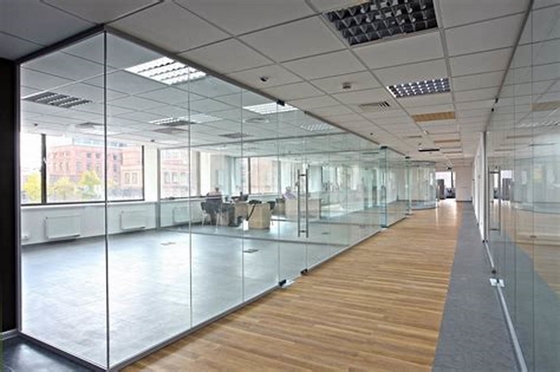 Modern Modular Soundproof Frameless clear Tempered Office Glass Partition Wall