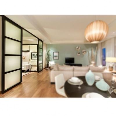 Modular Office Dividing Wall Soundproof Glass Cubicle Walls Designer Glass Partition with Blinds for Bank Office